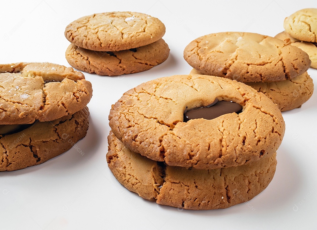 Biscoitos em fundo branco