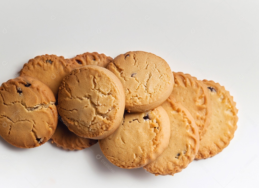 Biscoitos em fundo branco