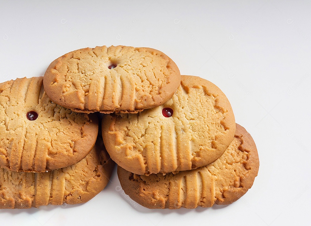 Biscoitos em fundo branco