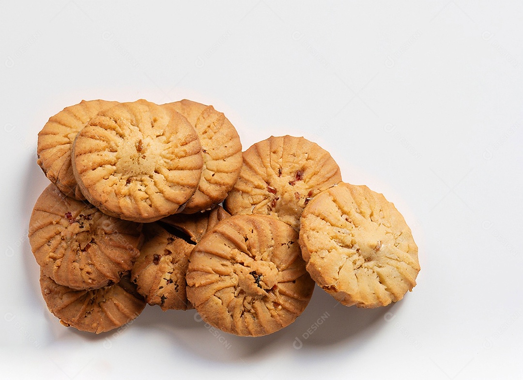 Biscoitos em fundo branco
