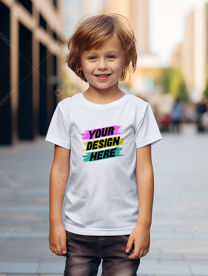 Mockup de Camiseta Infantil PSD Editable