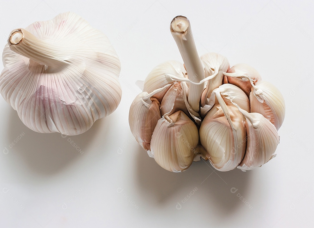 Alho em fundo branco