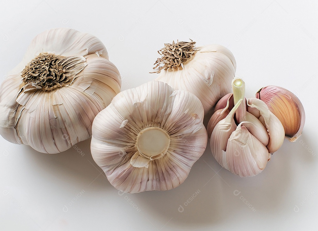 Alho em fundo branco