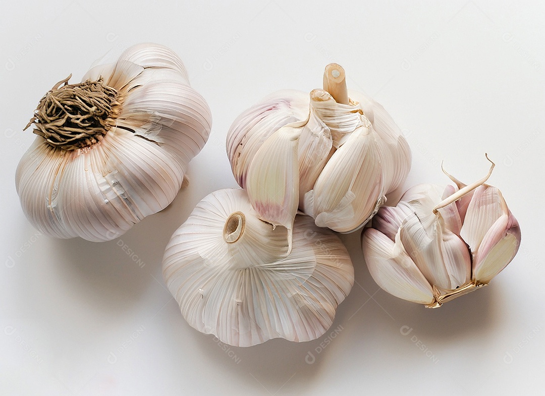 Alho em fundo branco