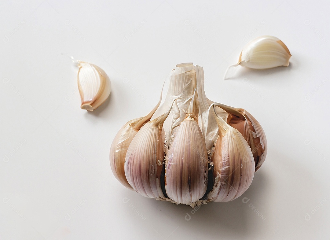 Alho em fundo branco