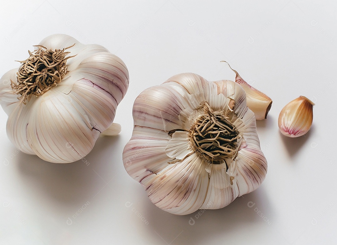 Alho em fundo branco