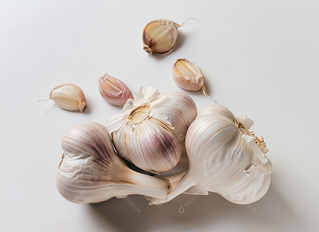 Alho em fundo branco