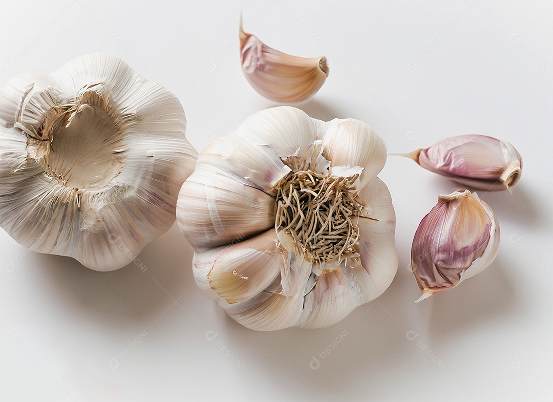 Alho em fundo branco