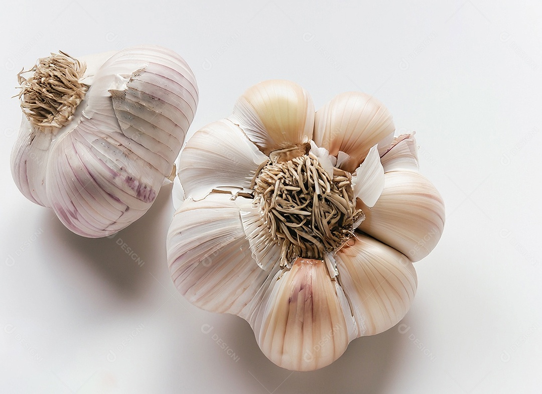 Alho em fundo branco