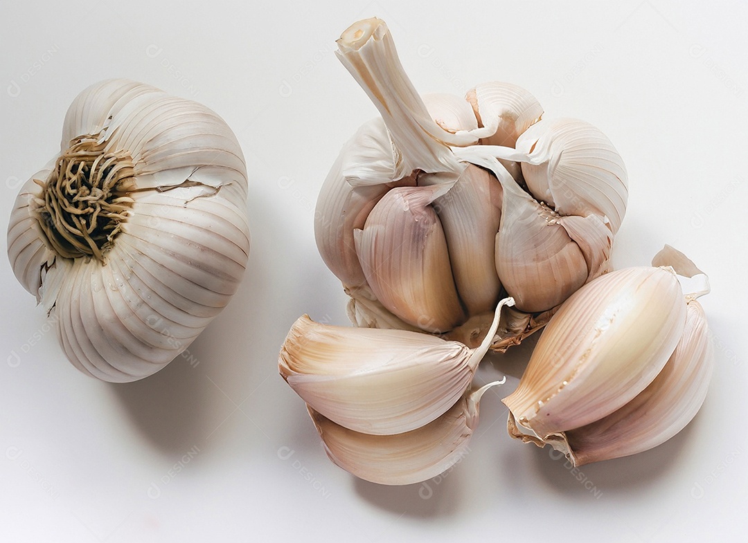 Alho em fundo branco