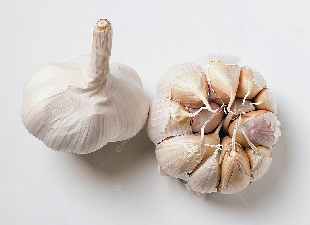 Alho em fundo branco