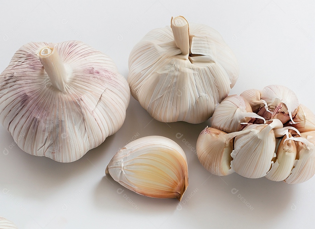 Alho em fundo branco