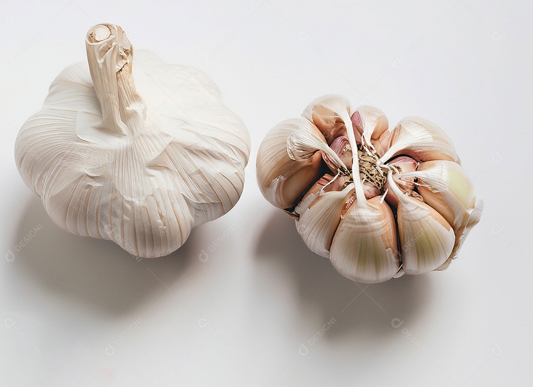 Alho em fundo branco