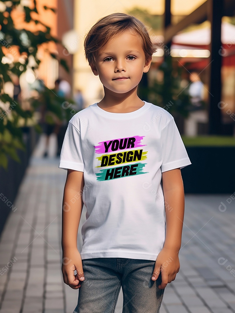 Mockup de Camiseta Infantil PSD Editável