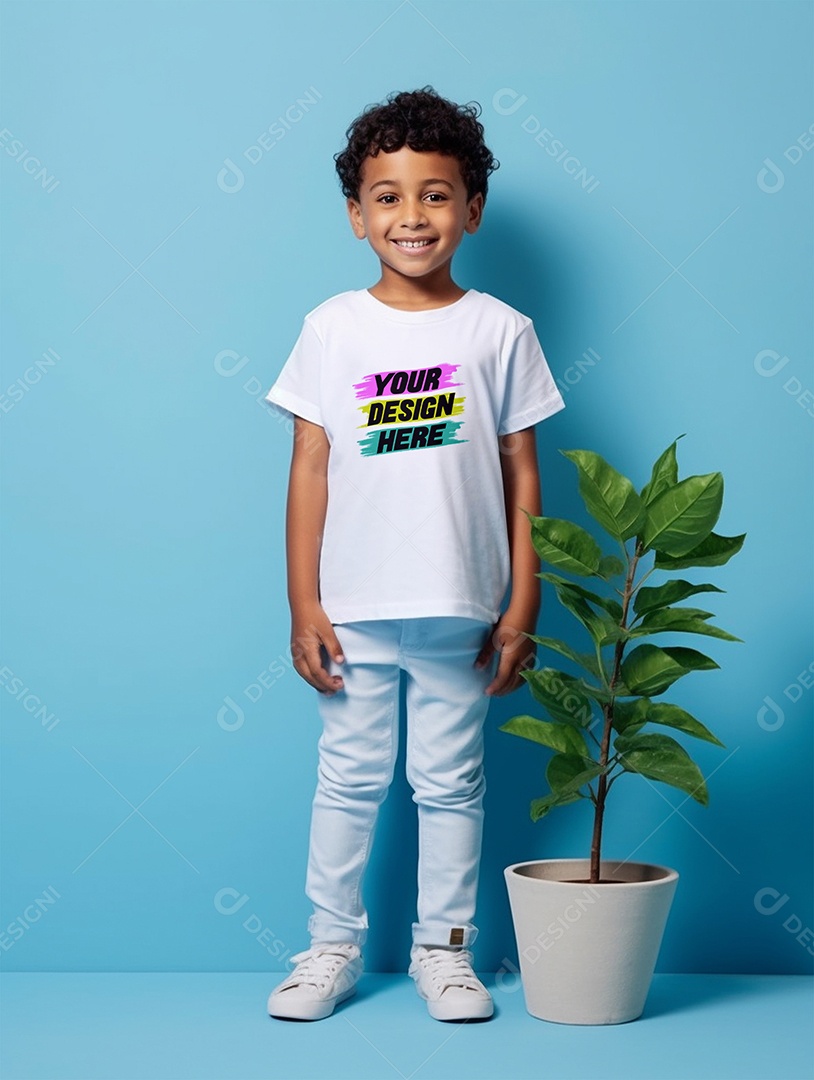 Mockup de Camiseta Infantil PSD Editável
