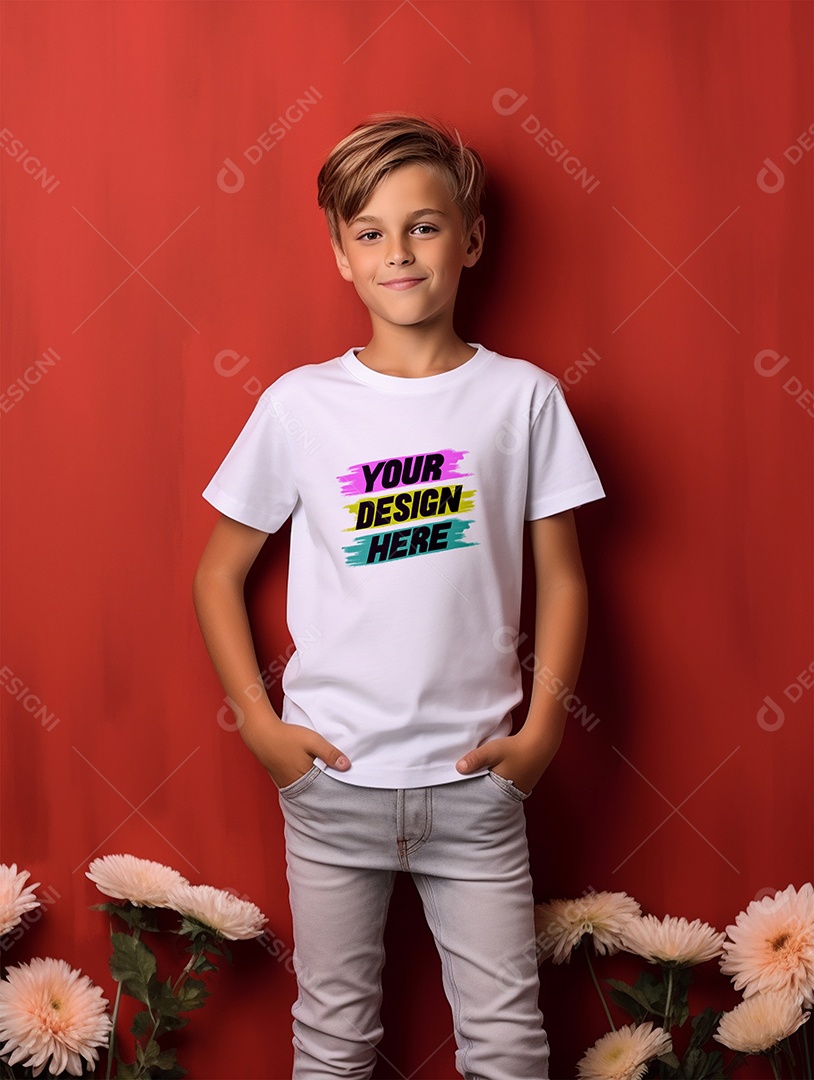 Mockup de Camiseta Infantil PSD Editable