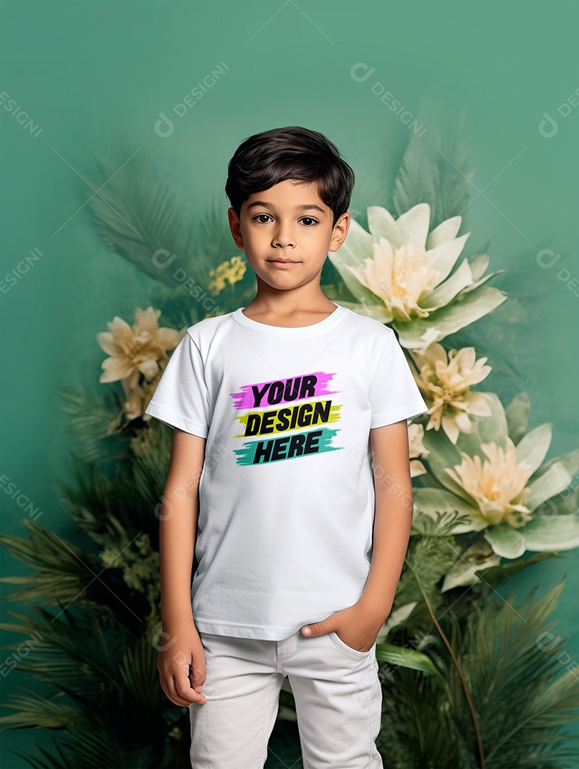 Mockup de Camiseta Infantil PSD Editável