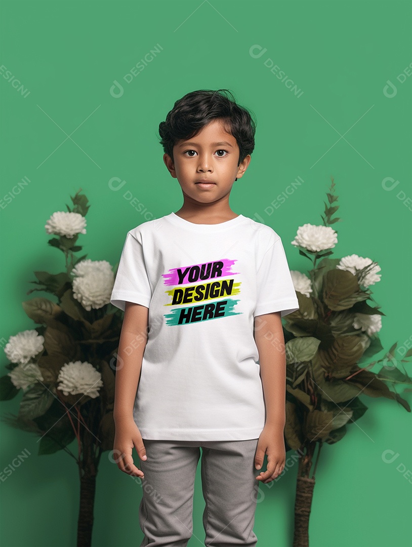 Mockup de Camiseta Infantil PSD Editável