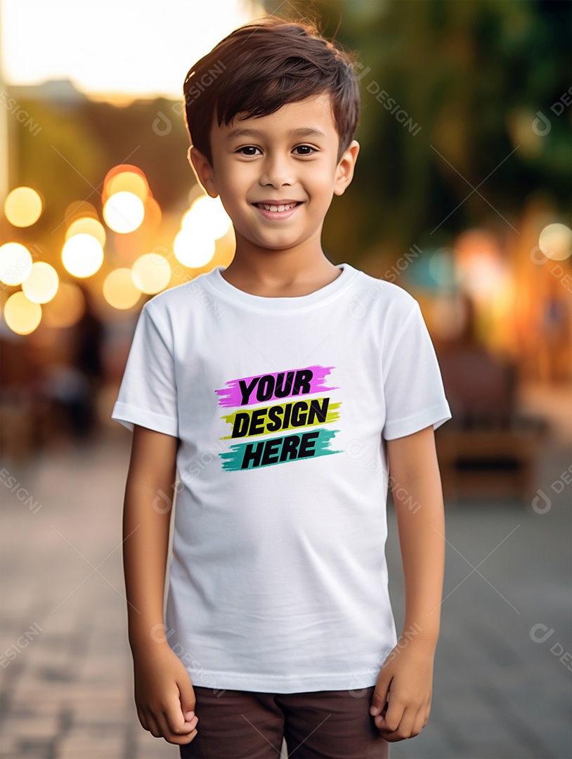 Mockup de Camiseta Infantil PSD Editável