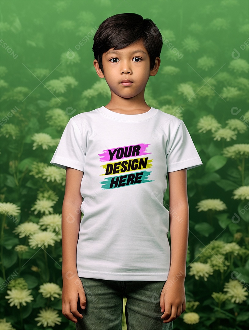 Mockup de Camiseta Infantil PSD Editável