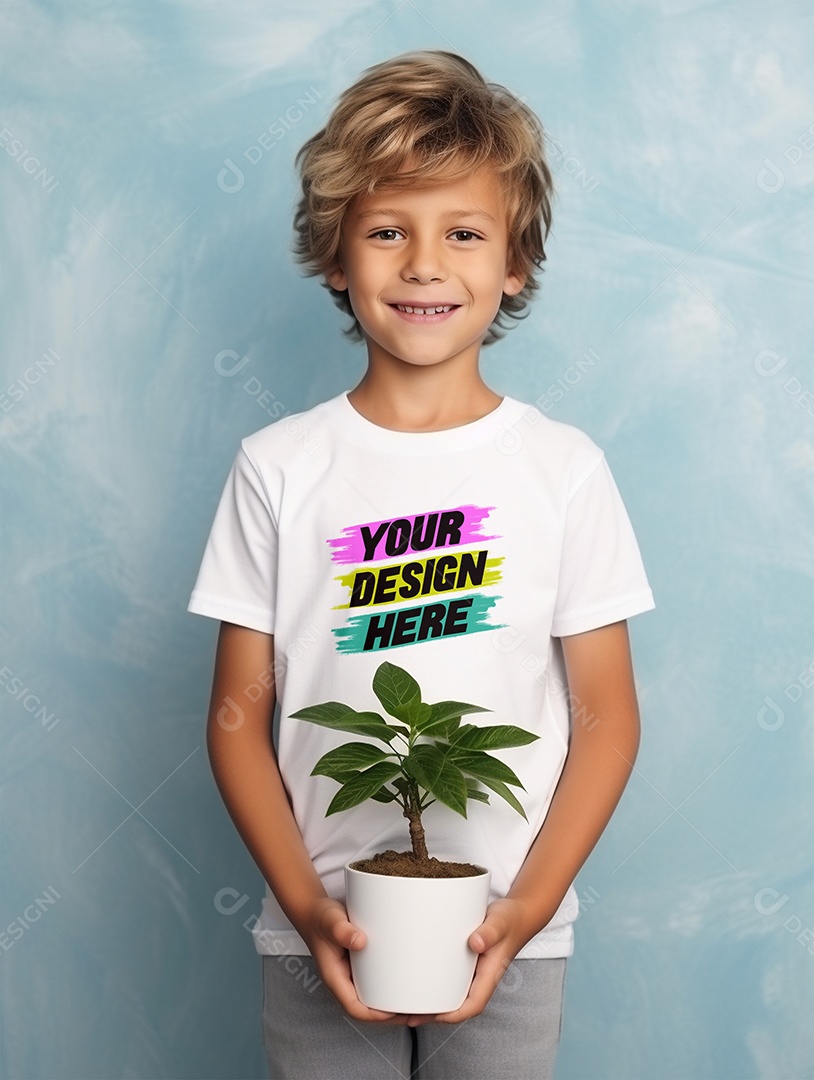 Mockup de Camiseta Infantil PSD Editável