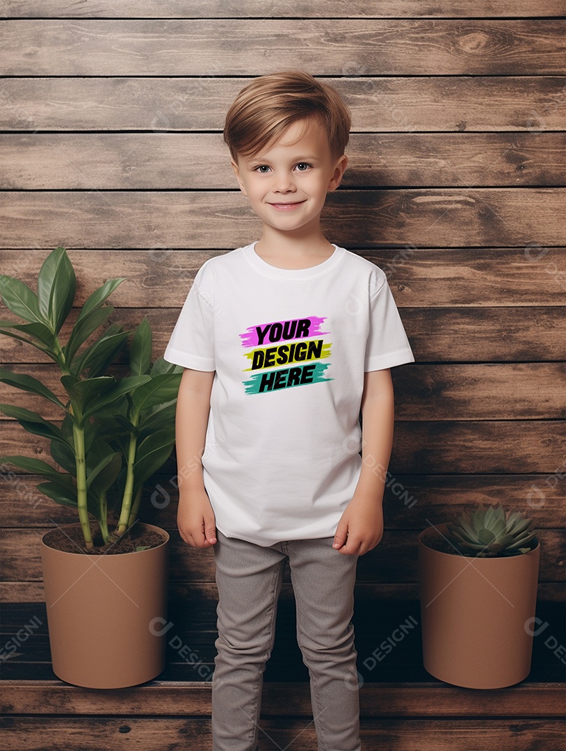 Mockup de Camiseta Infantil PSD Editável