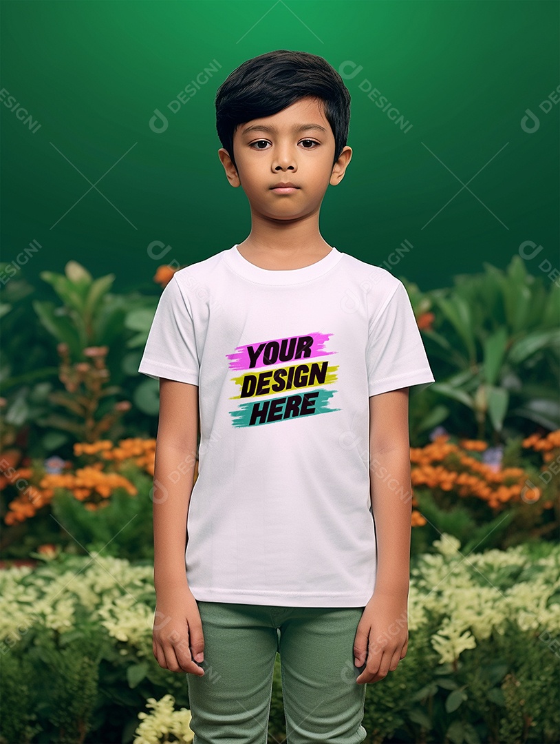 Mockup de Camiseta Infantil PSD Editável
