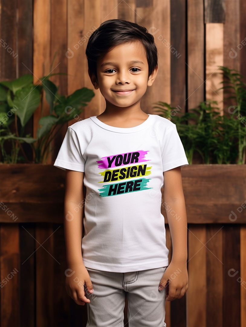 Mockup de Camiseta Infantil PSD Editável