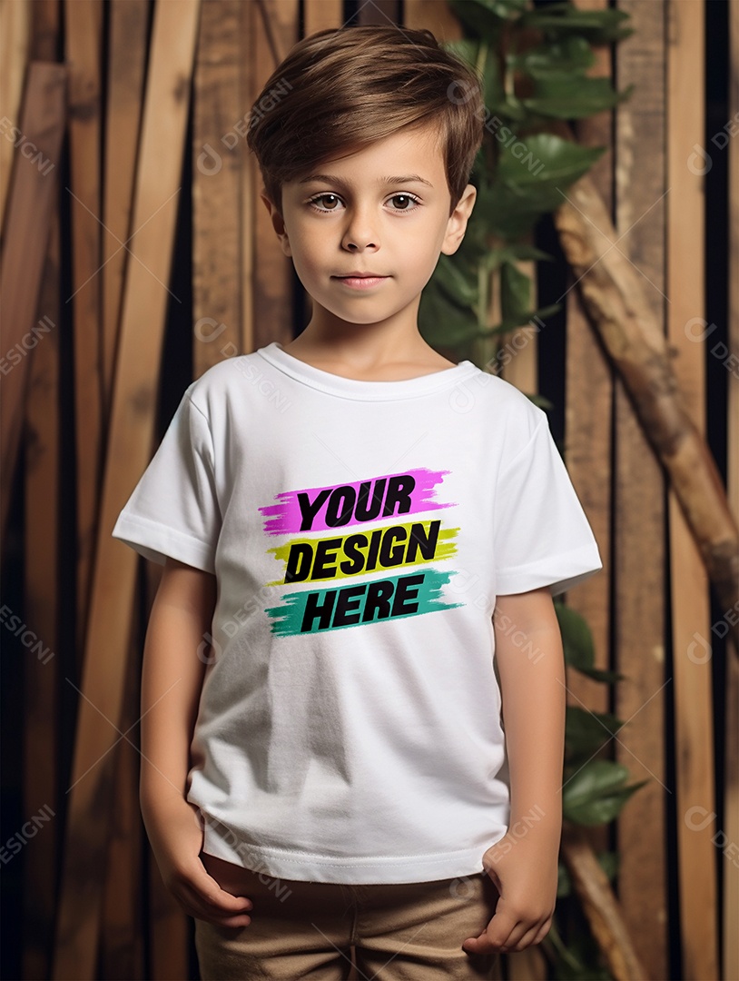 Mockup de Camiseta Infantil PSD Editável
