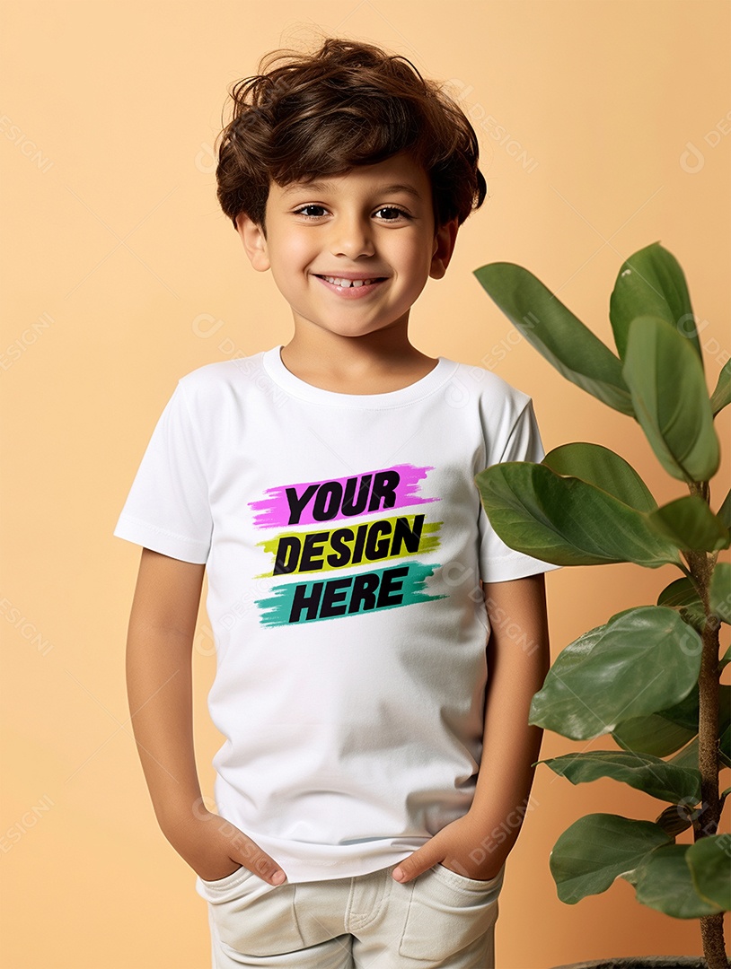 Mockup de Camiseta Infantil PSD Editável