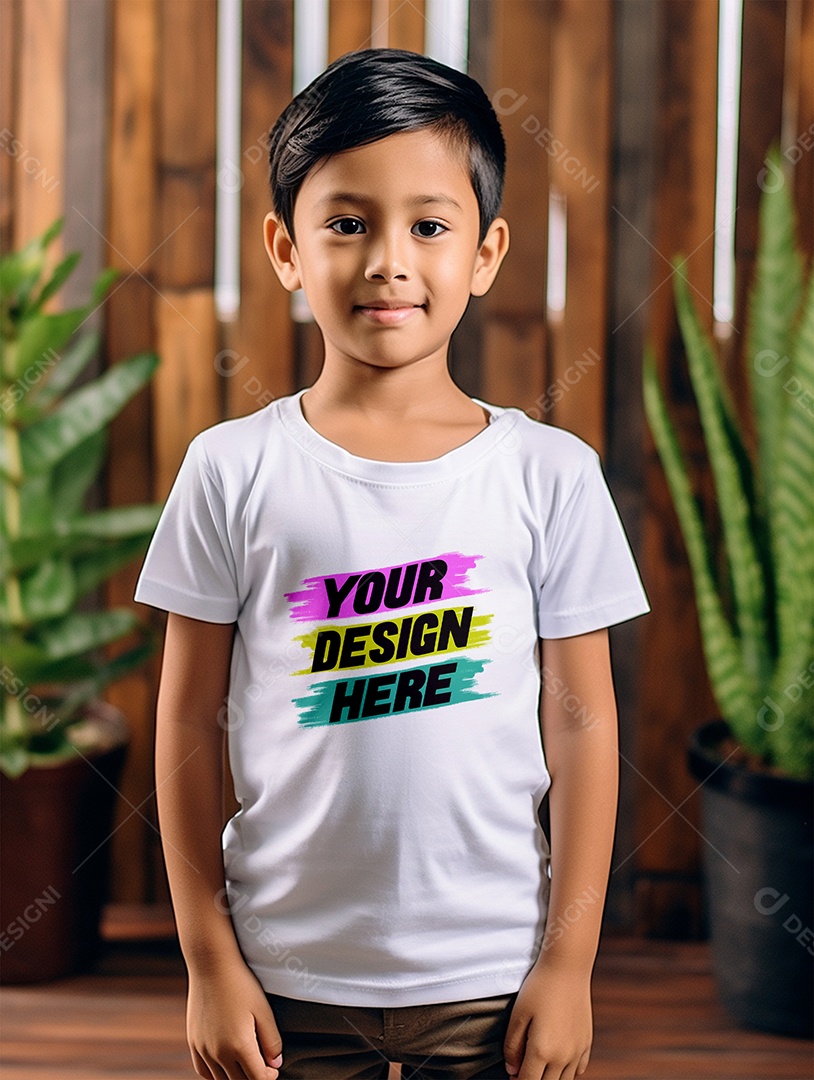 Mockup de Camiseta Infantil PSD Editável