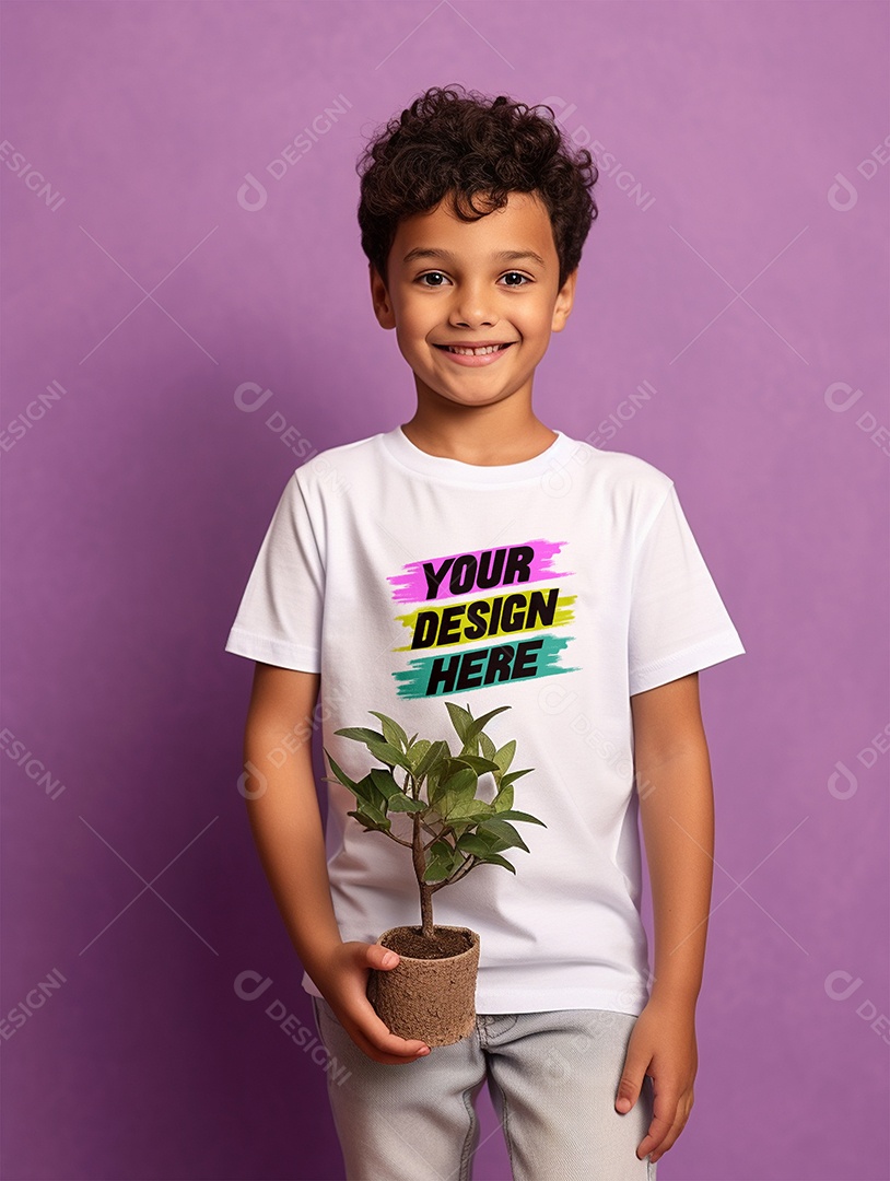 Mockup de Camiseta Infantil PSD Editável
