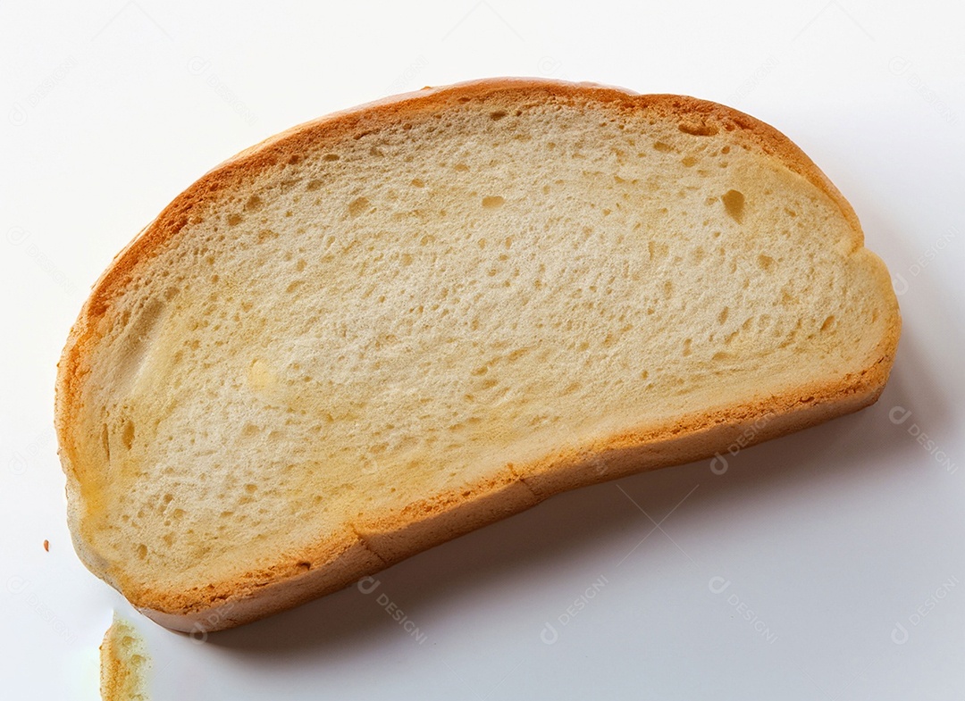 Fatias de pão de forma em fundo branco