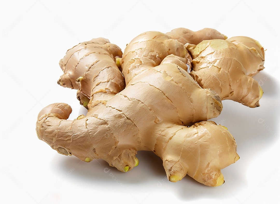 Gengibre em fundo branco