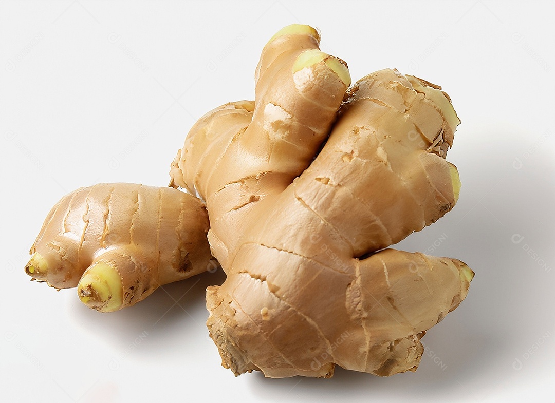 Gengibre em fundo branco
