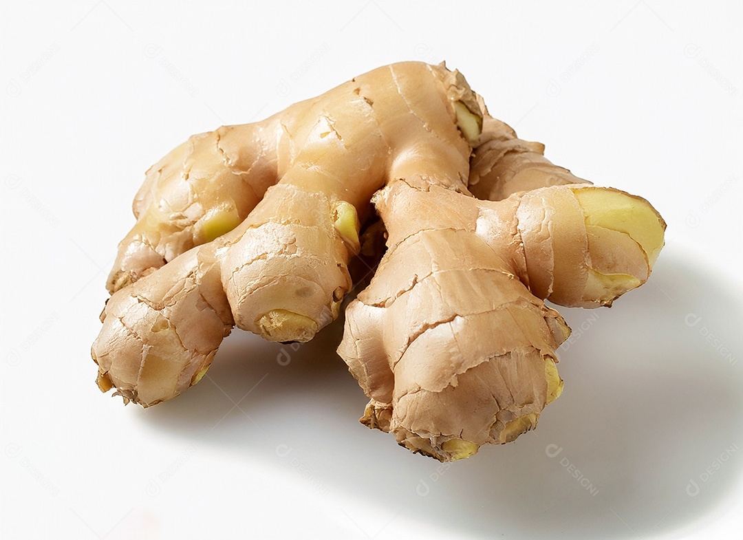 Gengibre em fundo branco