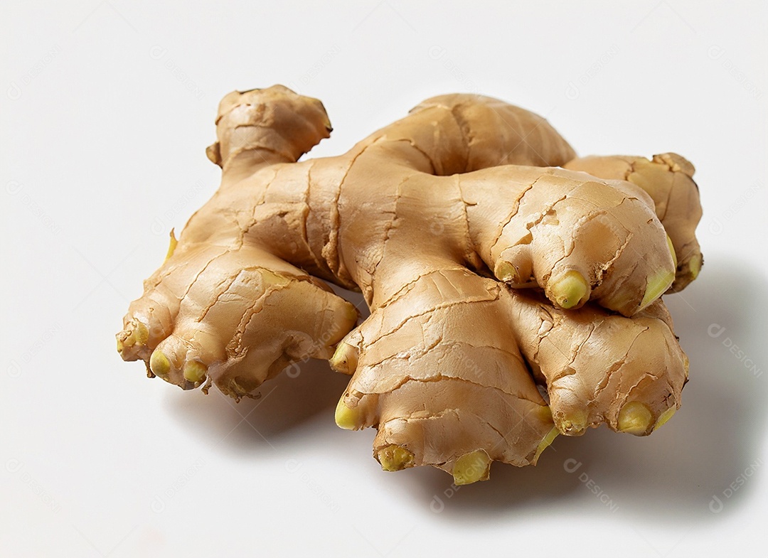 Gengibre em fundo branco