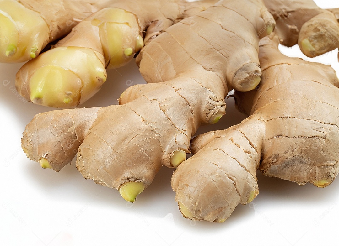 Gengibre em fundo branco