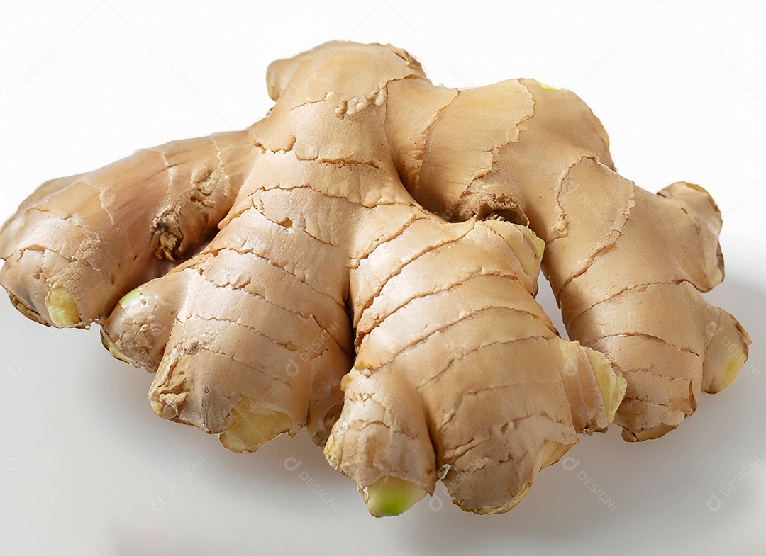 Gengibre em fundo branco