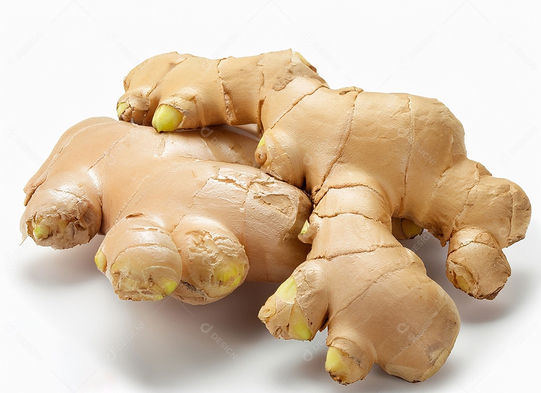 Gengibre em fundo branco