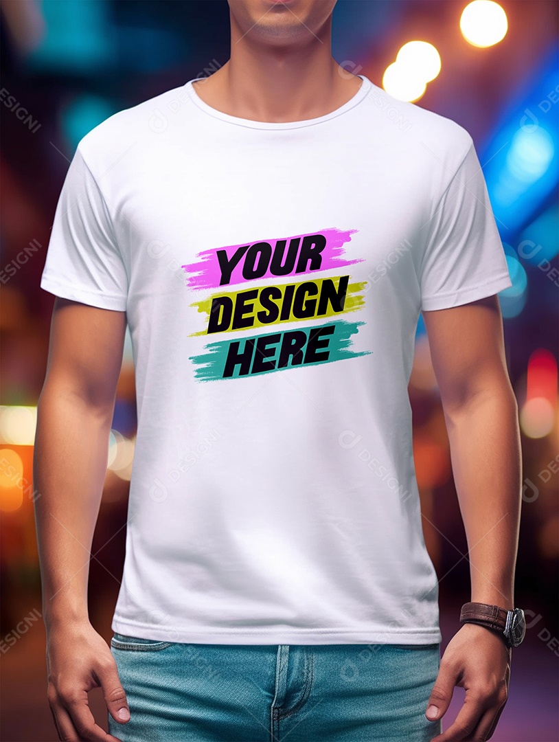 Mockup de Camiseta Masculina PSD Editável