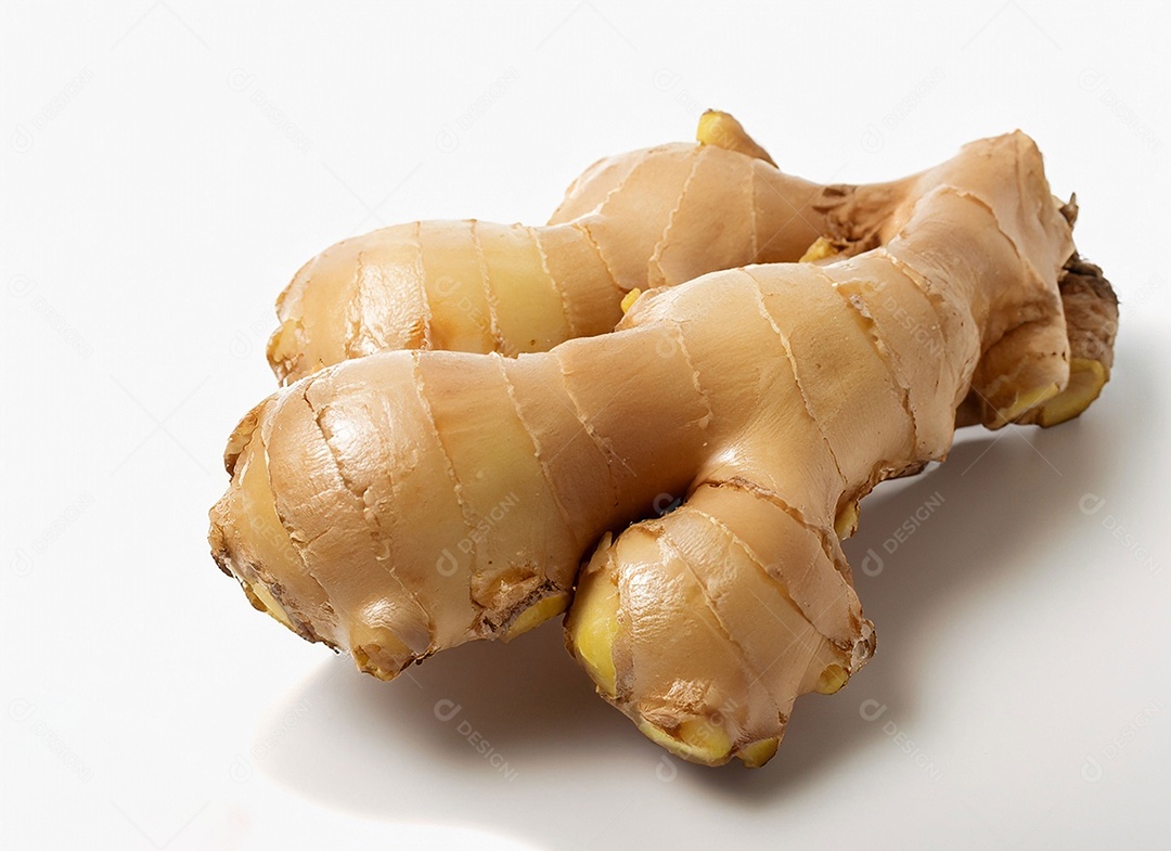 Gengibre em fundo branco
