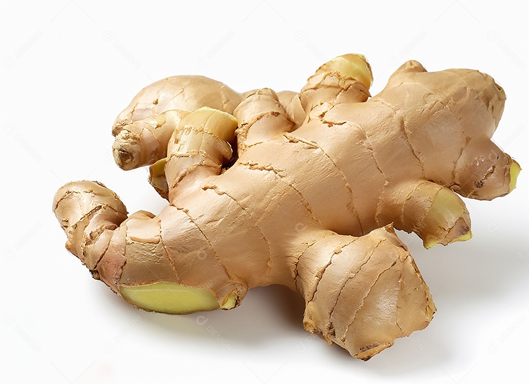 Gengibre em fundo branco