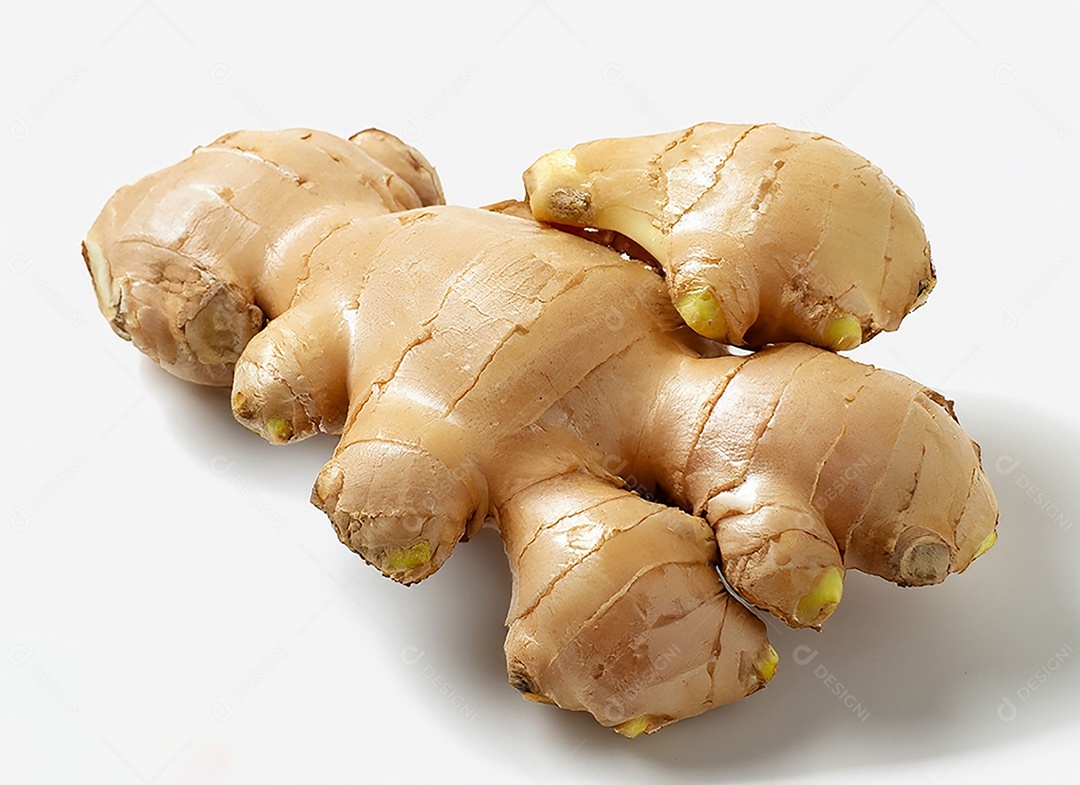 Gengibre em fundo branco
