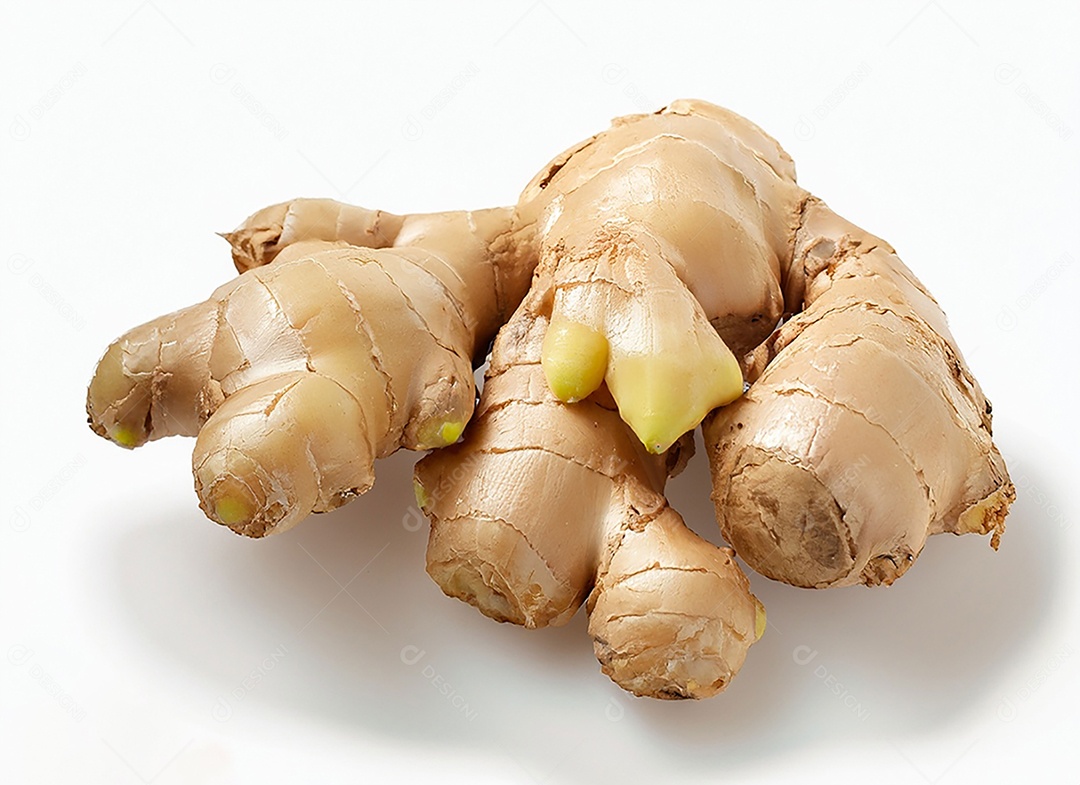 Gengibre em fundo branco