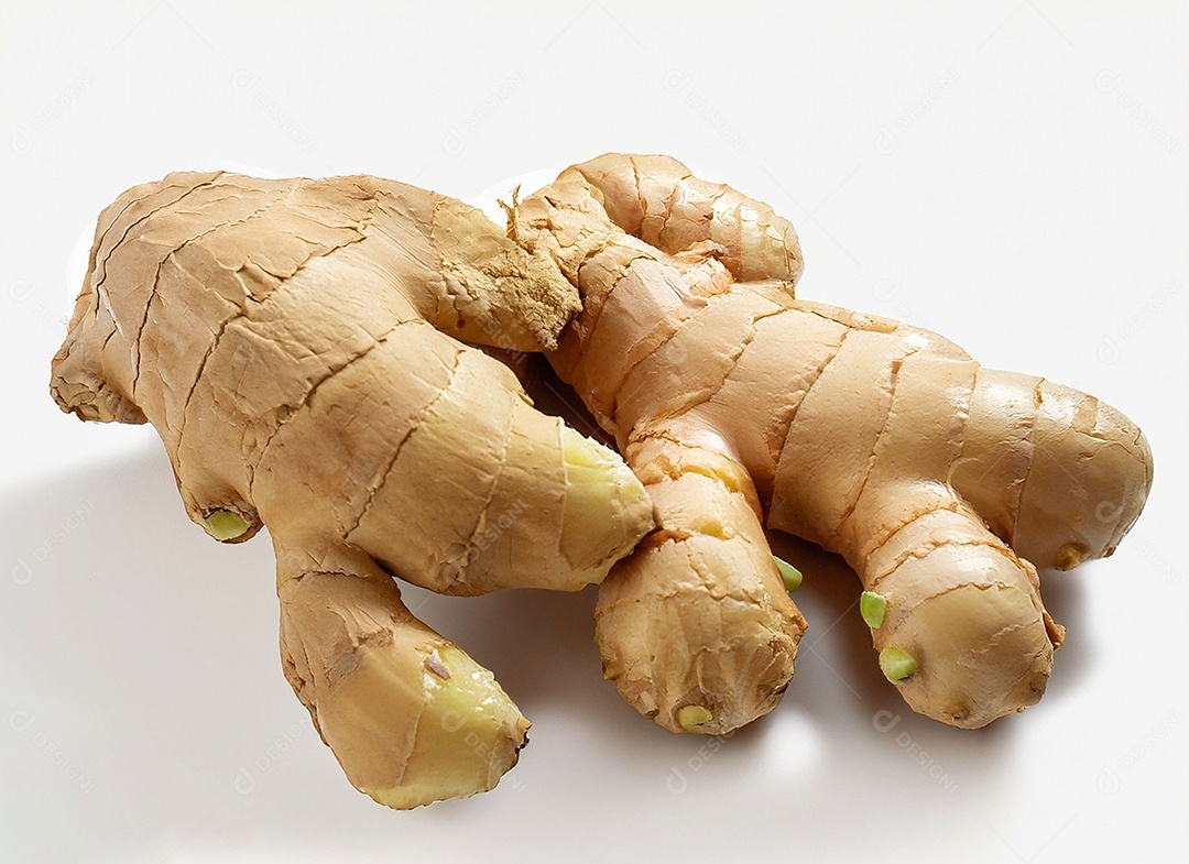 Gengibre em fundo branco