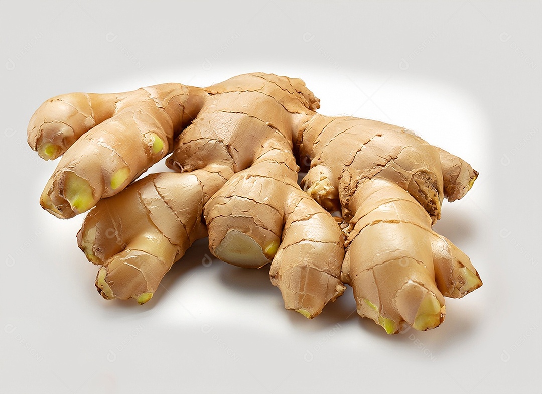 Gengibre em fundo branco