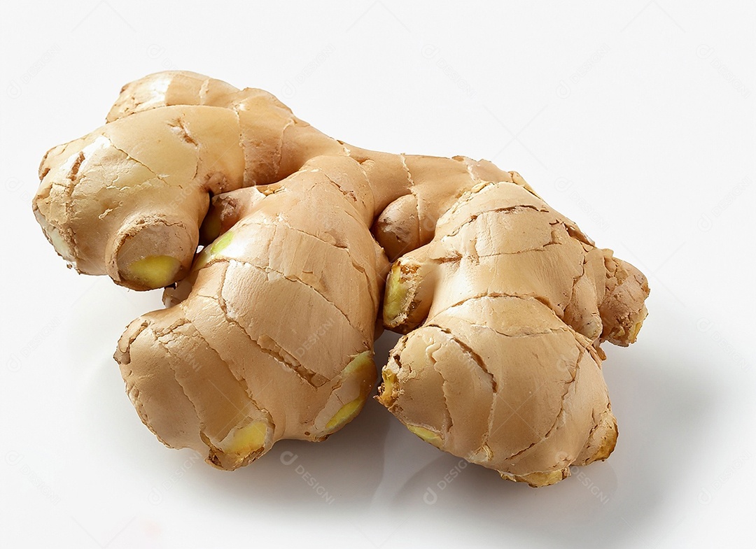 Gengibre em fundo branco