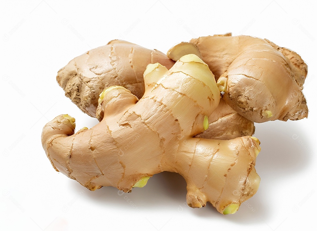 Gengibre em fundo branco