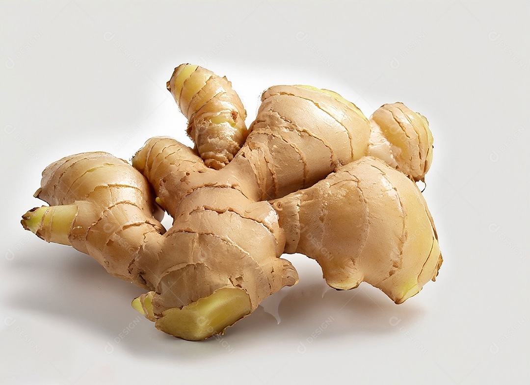 Gengibre em fundo branco